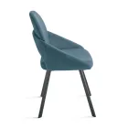 Set me 2 Karrige të Veshura me Tapiceri në Pëlhurë Shumëngjyrëshe dhe Kornizë Metalike - Damian Viadurini