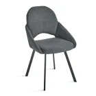 Set me 2 Karrige të Veshura me Tapiceri në Pëlhurë Shumëngjyrëshe dhe Kornizë Metalike - Damian Viadurini