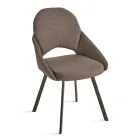 Set me 2 Karrige të Veshura me Tapiceri në Pëlhurë Shumëngjyrëshe dhe Kornizë Metalike - Damian Viadurini