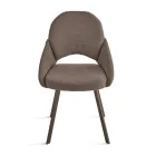 Set me 2 Karrige të Veshura me Tapiceri në Pëlhurë Shumëngjyrëshe dhe Kornizë Metalike - Damian Viadurini