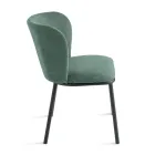 Set me 2 Karrige të Veshura me Tapiceri dhe Kornizë Metalike të Lyer - Leandra Viadurini