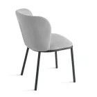 Set me 2 Karrige të Veshura me Tapiceri dhe Kornizë Metalike të Lyer - Leandra Viadurini