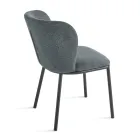 Set me 2 Karrige të Veshura me Tapiceri dhe Kornizë Metalike të Lyer - Leandra Viadurini