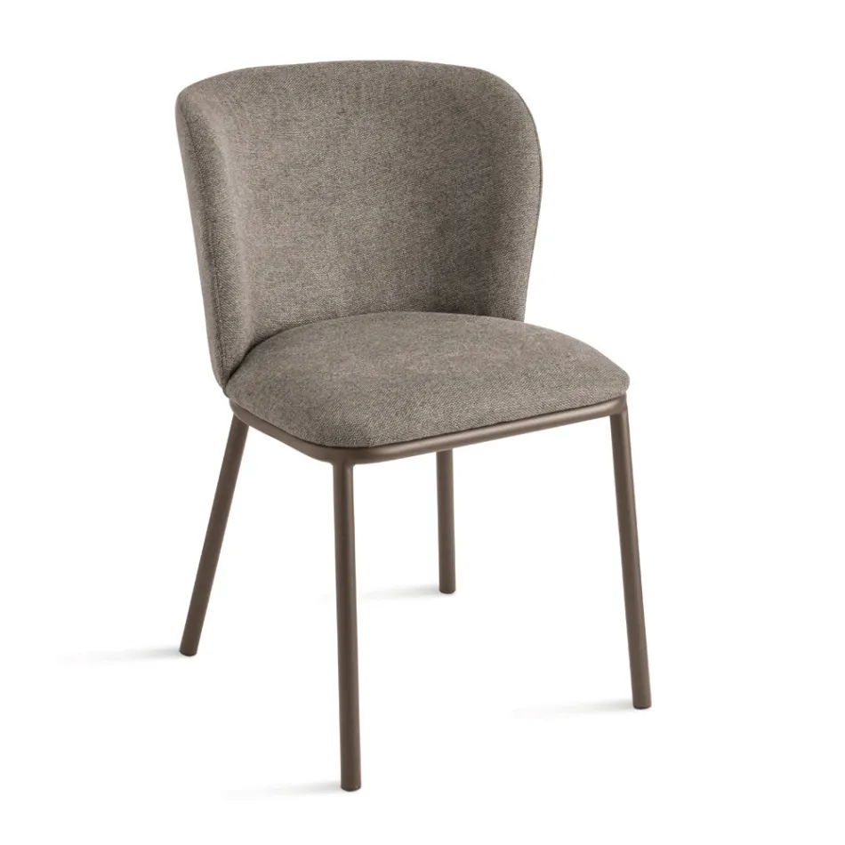 Set me 2 Karrige të Veshura me Tapiceri dhe Kornizë Metalike të Lyer - Leandra Viadurini