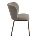 Set me 2 Karrige të Veshura me Tapiceri dhe Kornizë Metalike të Lyer - Leandra Viadurini