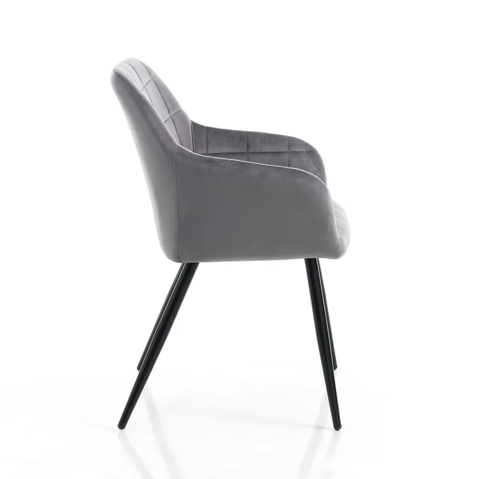 Set me 2 karrige në pëlhurë Velvet Effect - Plutonium Viadurini