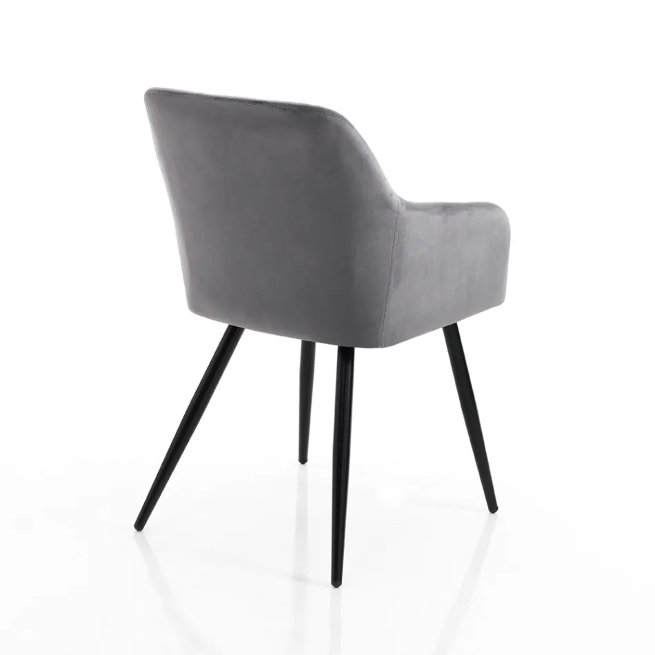 Set me 2 karrige në pëlhurë Velvet Effect - Plutonium Viadurini