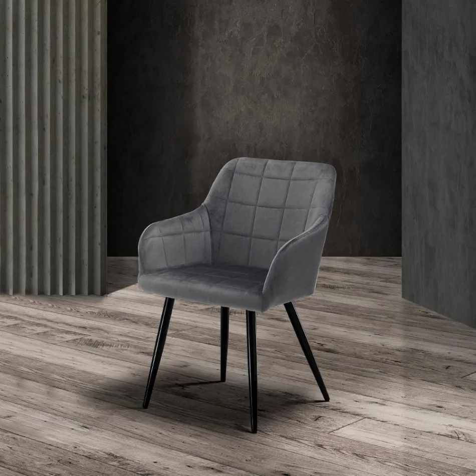 Set me 2 karrige në pëlhurë Velvet Effect - Plutonium Viadurini