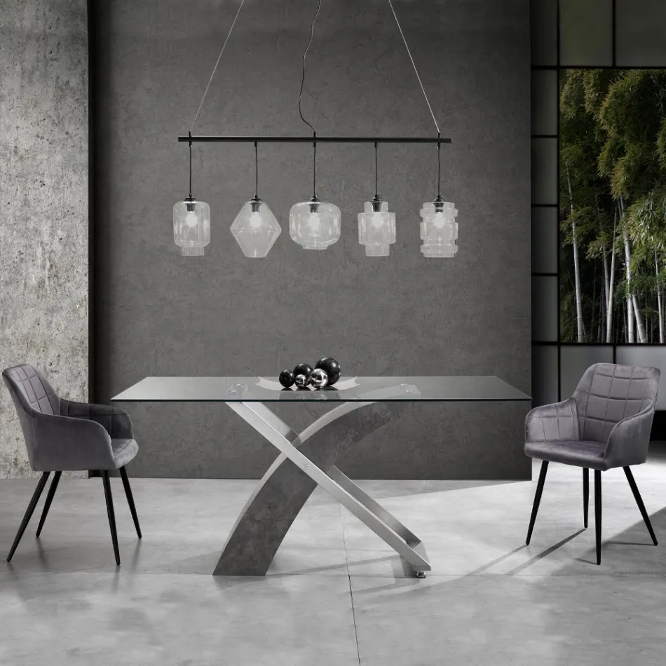 Set me 2 karrige në pëlhurë Velvet Effect - Plutonium Viadurini