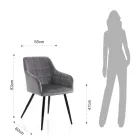 Set me 2 karrige në pëlhurë Velvet Effect - Plutonium Viadurini