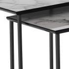 Set me 2 tavolina kafeje në çelik dhe MDF - Osmio Viadurini