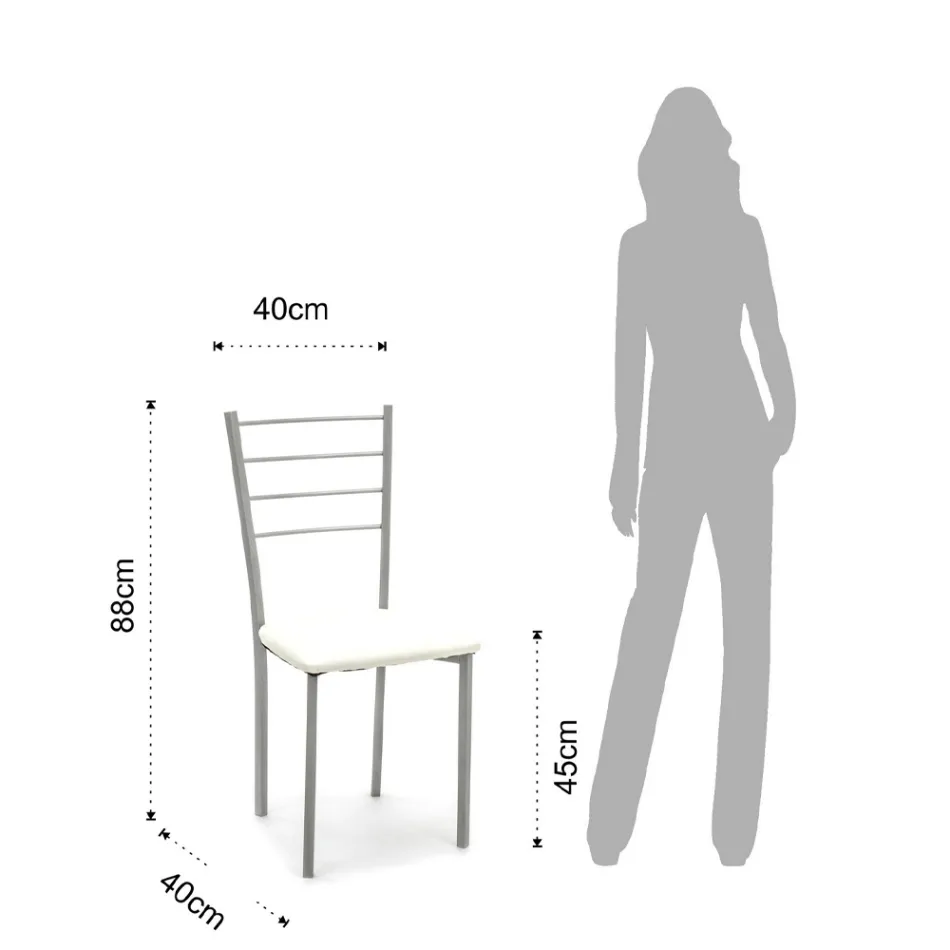 Set me 4 karrige me strukturë metalike të lyer gri - Galletto Viadurini