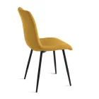 Set prej 4 Karrigesh për Dhomë Ndenjeje të Veshura me Tapiceri dhe Bazë Metalike - Projekt Viadurini