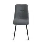 Set prej 4 Karrigesh për Dhomë Ndenjeje të Veshura me Tapiceri dhe Bazë Metalike - Projekt Viadurini