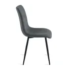 Set prej 4 Karrigesh për Dhomë Ndenjeje të Veshura me Tapiceri dhe Bazë Metalike - Projekt Viadurini