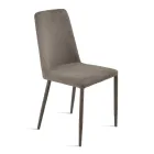 Set me 4 Karrige të Veshura me Tapiceri në Pëlhurë Shumëngjyrëshe dhe Kornizë të Veshur - Luciana Viadurini