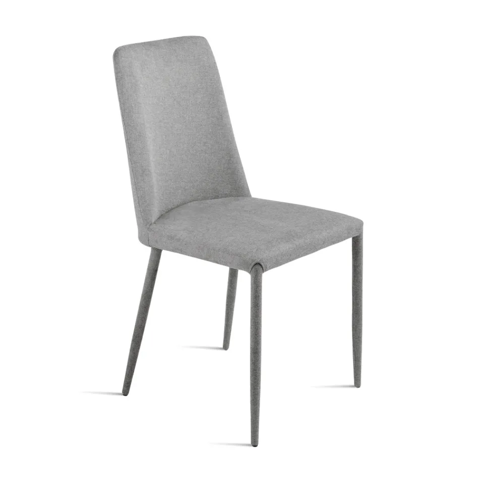 Set me 4 Karrige të Veshura me Tapiceri në Pëlhurë Shumëngjyrëshe dhe Kornizë të Veshur - Luciana Viadurini