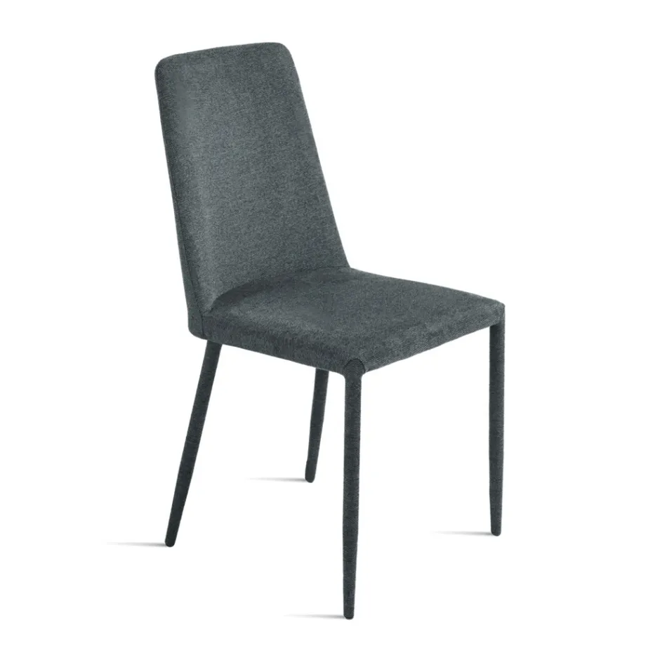 Set me 4 Karrige të Veshura me Tapiceri në Pëlhurë Shumëngjyrëshe dhe Kornizë të Veshur - Luciana Viadurini