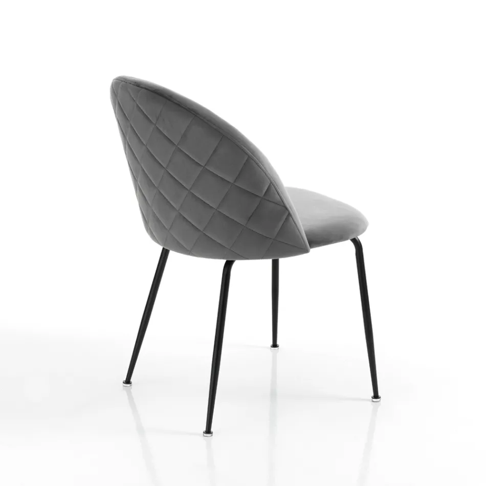 Set me 4 karrige në pëlhurë me mikrofibër Velvet Effect - Terbio Viadurini