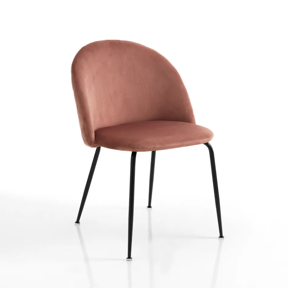 Set me 4 karrige në pëlhurë me mikrofibër Velvet Effect - Terbio Viadurini