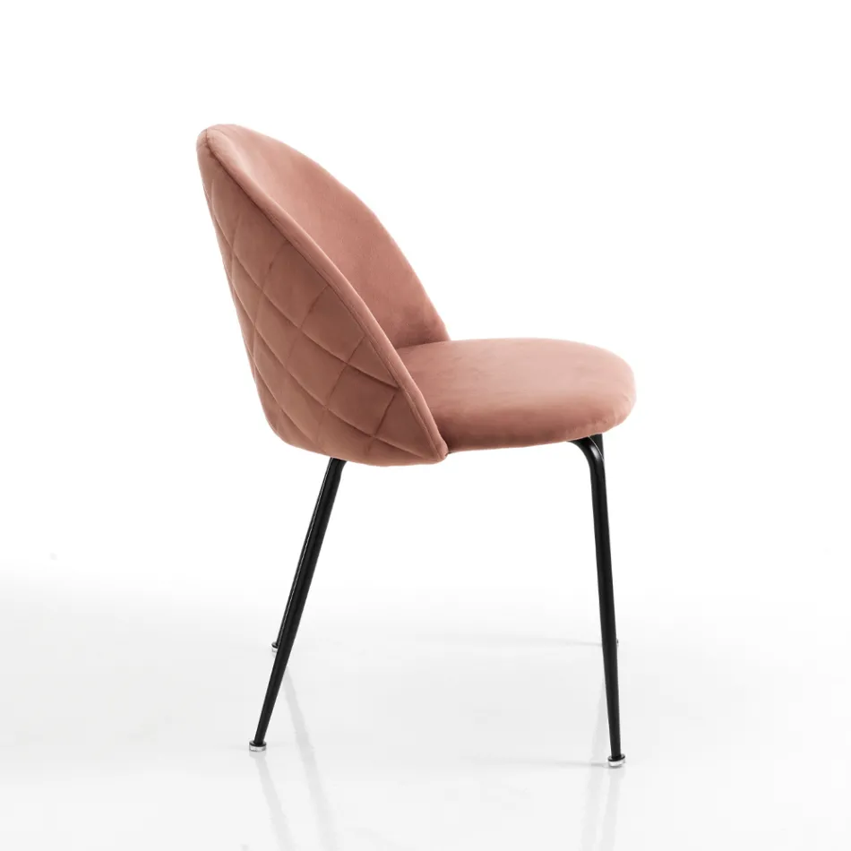 Set me 4 karrige në pëlhurë me mikrofibër Velvet Effect - Terbio Viadurini