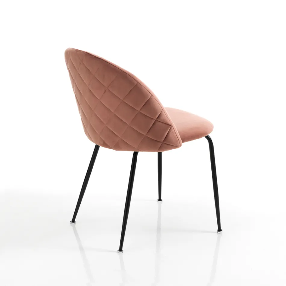 Set me 4 karrige në pëlhurë me mikrofibër Velvet Effect - Terbio Viadurini