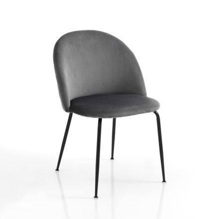 Set me 4 karrige në pëlhurë me mikrofibër Velvet Effect - Terbio Viadurini