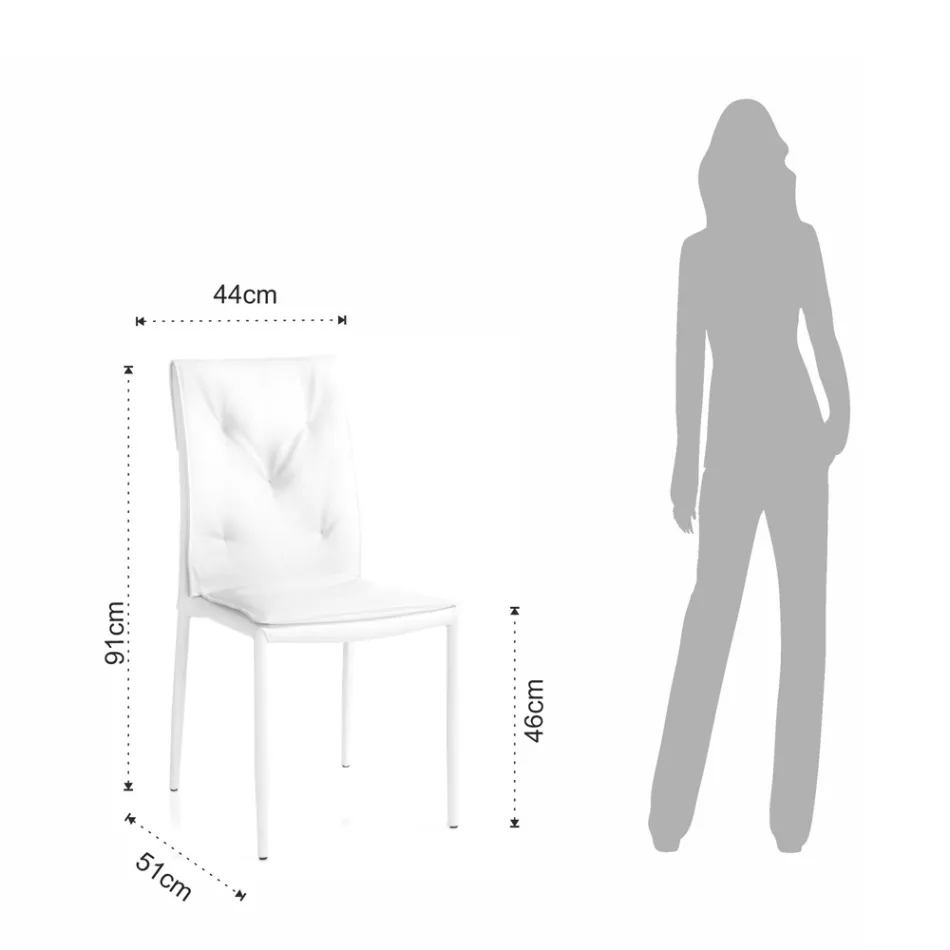 Set me 4 karrige të veshura me susta prej lëkure sintetike me veshje të ndryshme - Uranium Viadurini