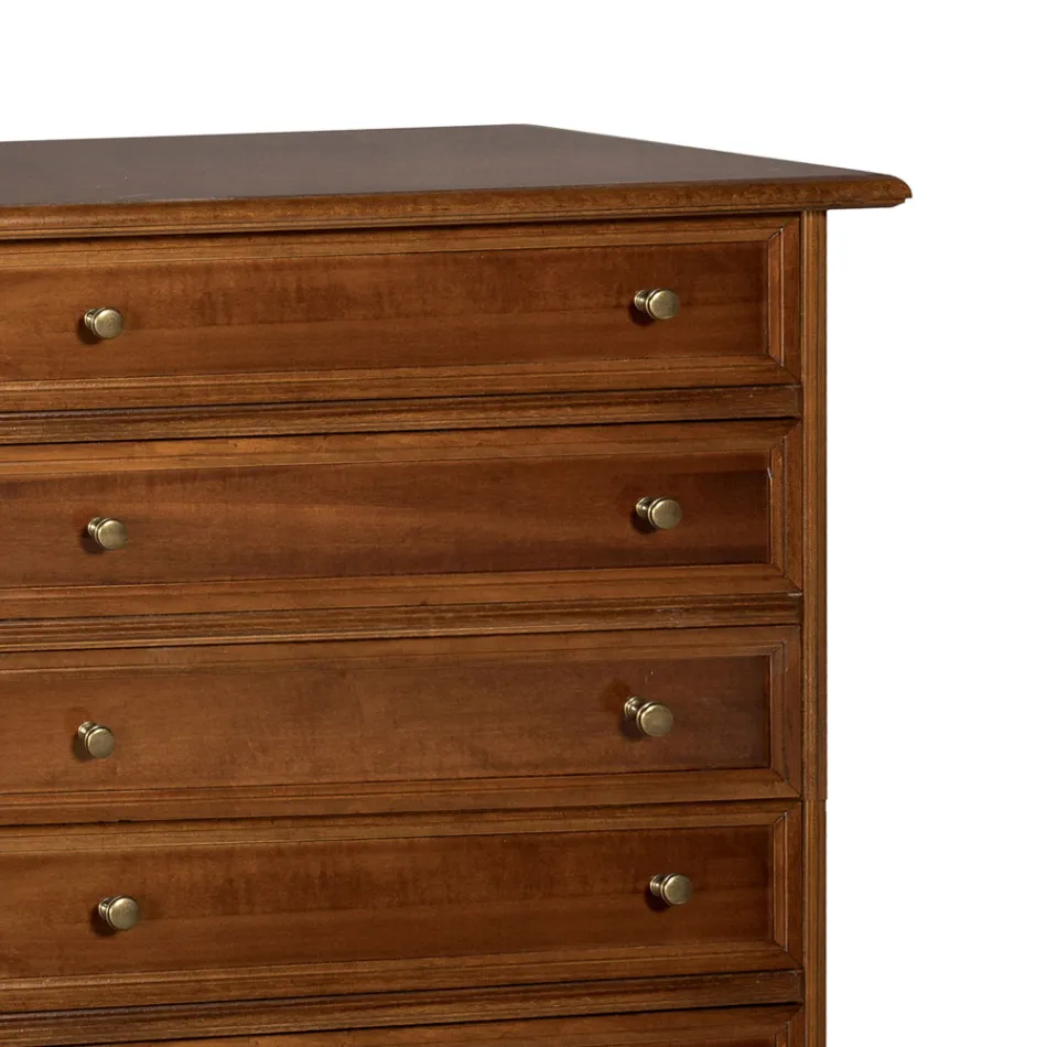 Komodinë me dru arre të patinuar Made in Italy - Selvans Viadurini