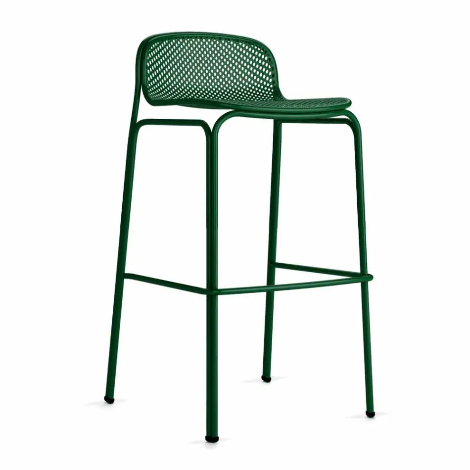 Stoolable Metal Stackable High Stools Made in Italy, 2 Pieces - Viviette Viadurini