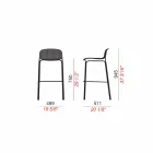 Stoolable Metal Stackable High Stools Made in Italy, 2 Pieces - Viviette Viadurini