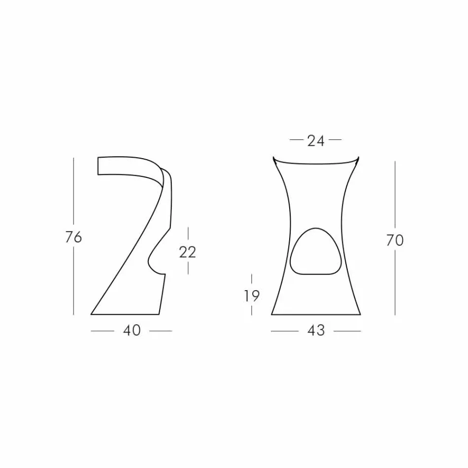 Stol i lartë me ngjyra Slide Koncord dizajn modern i prodhuar në Itali Viadurini