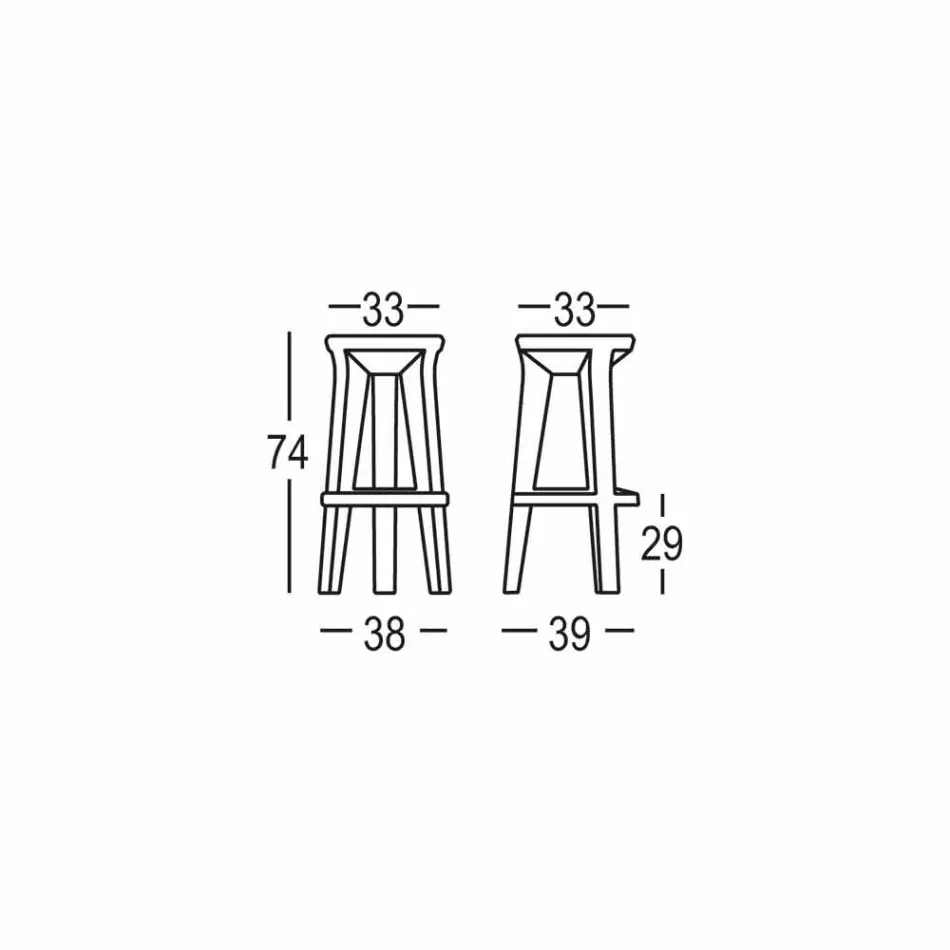 Stol bar me dizajn të lartë në polietileni prodhuar në Itali - Tinuccia Viadurini