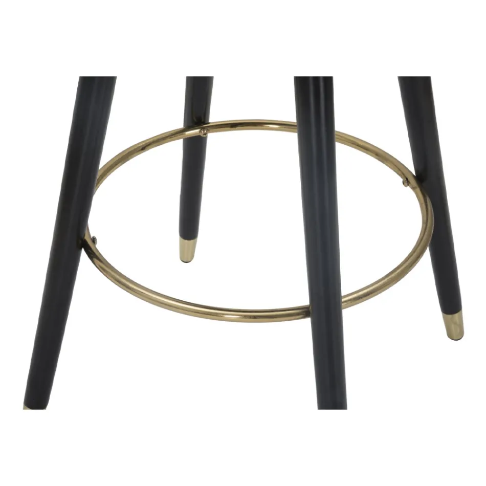 Stol i Lartë me Bar në Dru dhe Metal me Vend në Poliestër - Enzo Viadurini