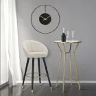 Stol i Lartë me Bar në Dru dhe Metal me Vend në Poliestër - Enzo Viadurini