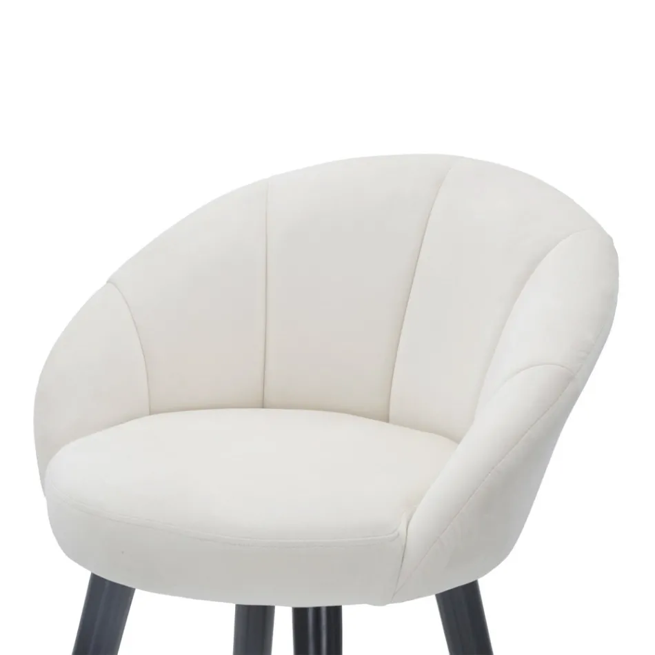 Stol i Lartë me Bar në Dru dhe Metal me Vend në Poliestër - Enzo Viadurini