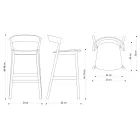 Karrocë e lartë kuzhine me strukturë druri hiri Prodhuar në Itali - Oslo Viadurini