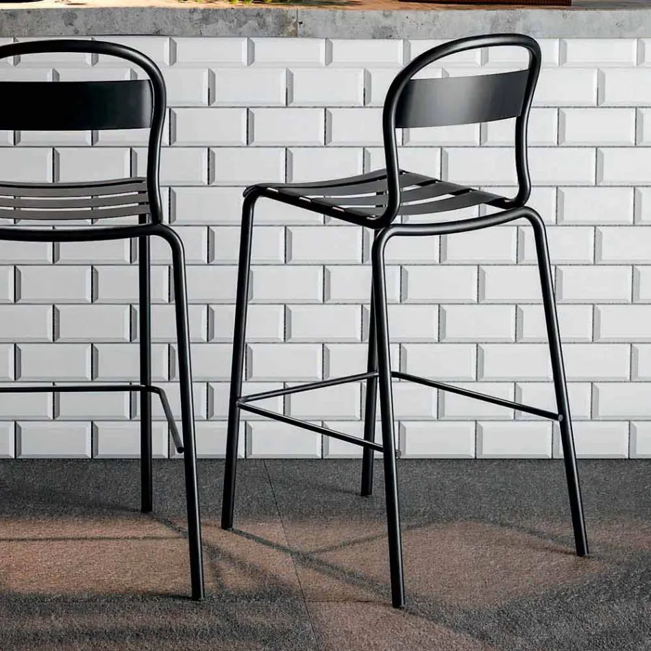 Stool i Lartë Stackable Outdoor Made në Itali, 2 copë - Trixie Viadurini