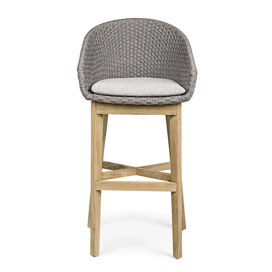 Karrige e lartë në natyrë në litar dhe dru tik, Homemotion, 2 copë - Anitha Viadurini