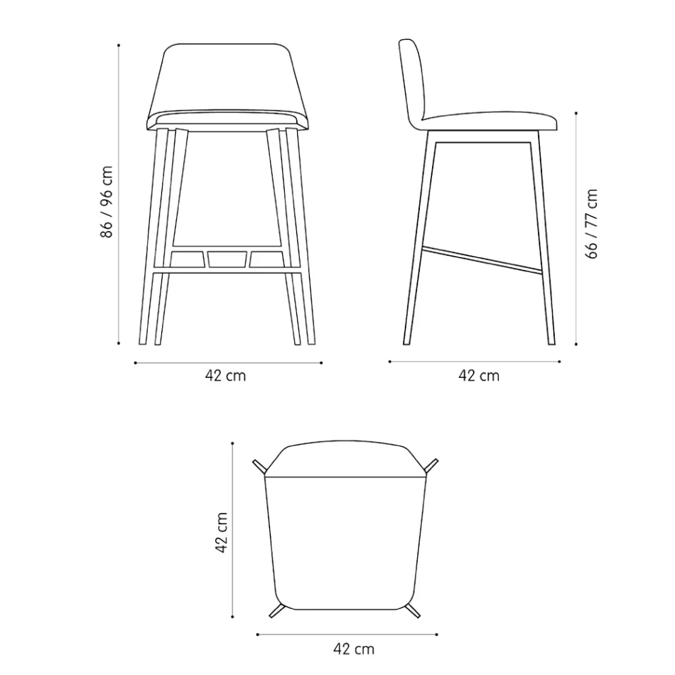 Karrocë e lartë cilësore prej lëkure me bazë metalike Prodhuar në Itali - Molde Viadurini
