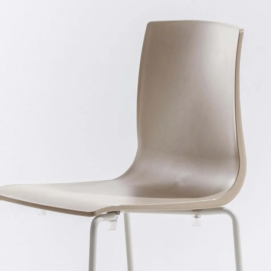 Jashtëqitje prej polipropileni të Stackable të Lartë me Bazë Metalike, 2 Copë - Kiara Viadurini