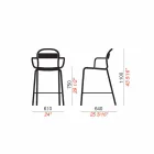 Stool i lartë në natyrë në alumin me armatura të bëra në Itali - Selima Viadurini