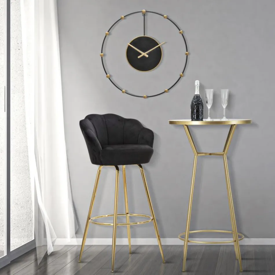 Karrige e lartë në Hekur të Artë me sedilje të mbuluar me kadife - Annina Viadurini