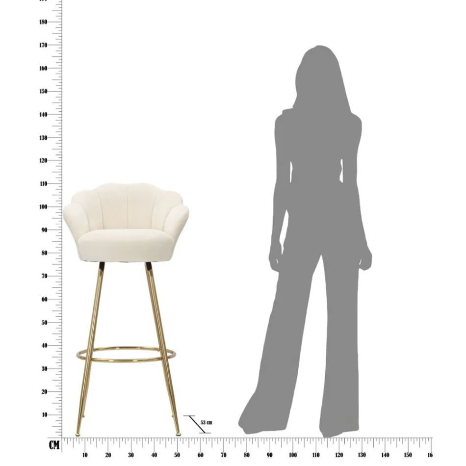 Karrige e lartë në Hekur të Artë me sedilje të mbuluar me kadife - Annina Viadurini