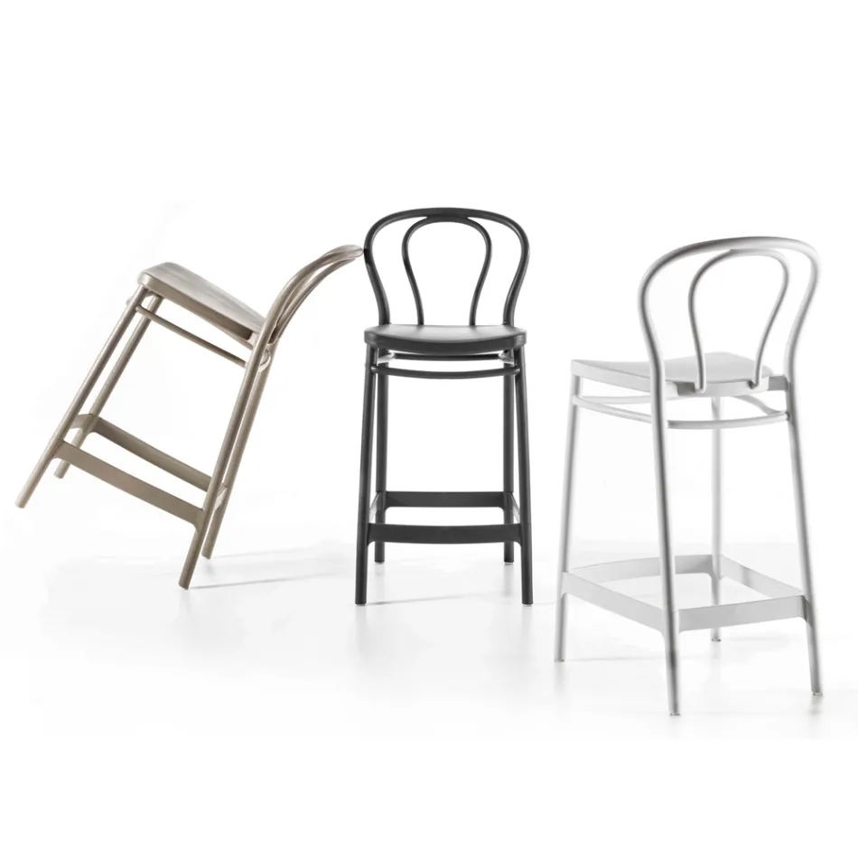 Jashtëqitje e lartë polipropileni me mbështetëse këmbësh, 4 copë - Gaya Viadurini