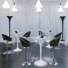 Stol i lartë në kadife dhe çelik me ashensor të rregullueshëm të prodhuar në Itali - Bilbao Viadurini