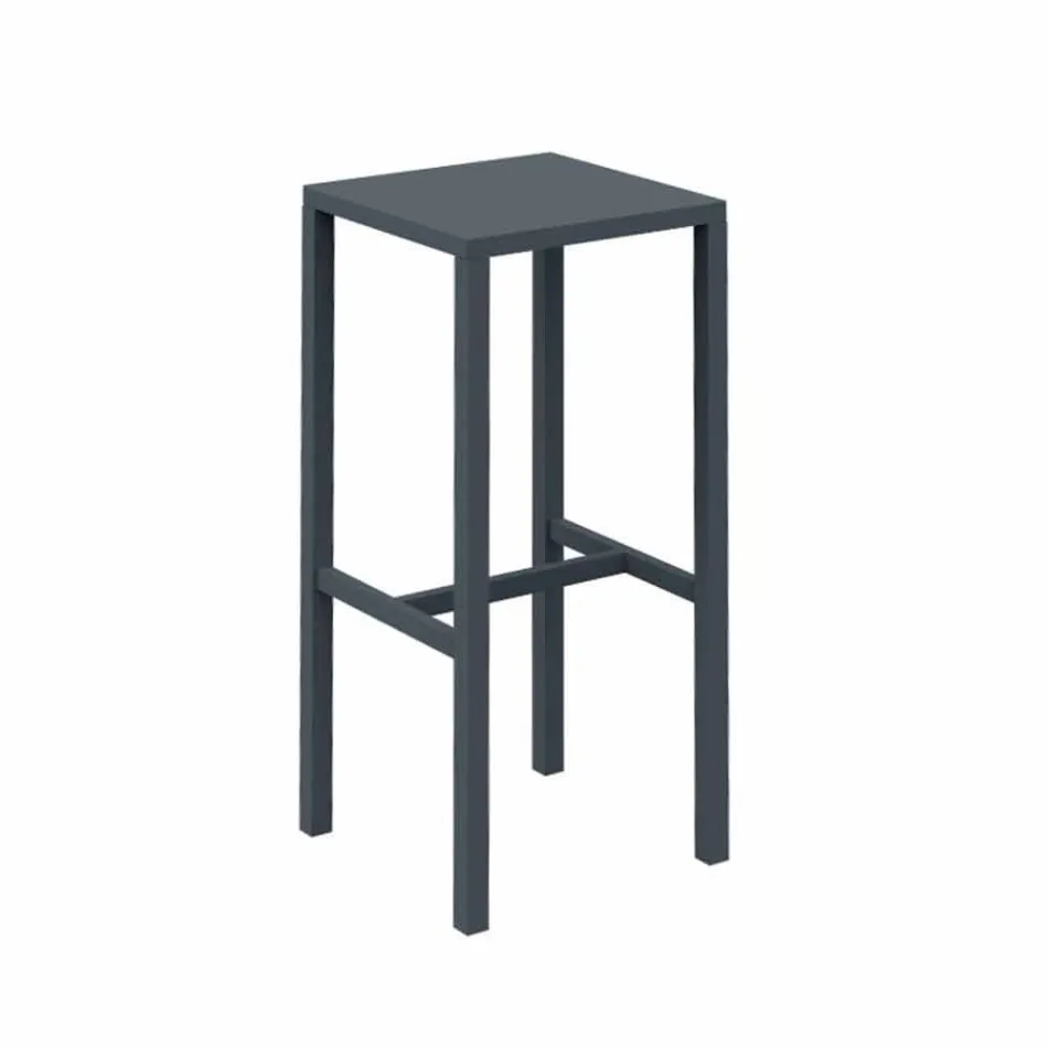 Stool bar i jashtëm në pluhur të veshur me metal të bërë në Itali - Meone Viadurini