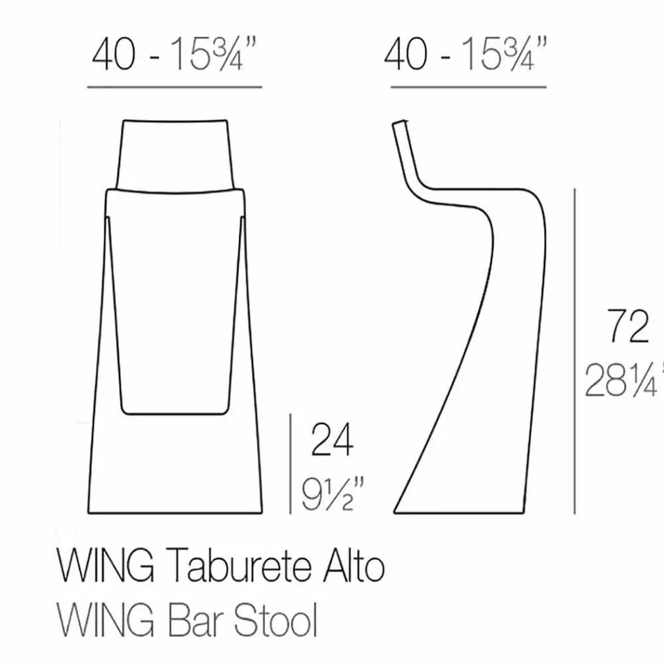 Jashtëqitje e shiritit të dizajnit modern Wing Vondom në polietileni Viadurini