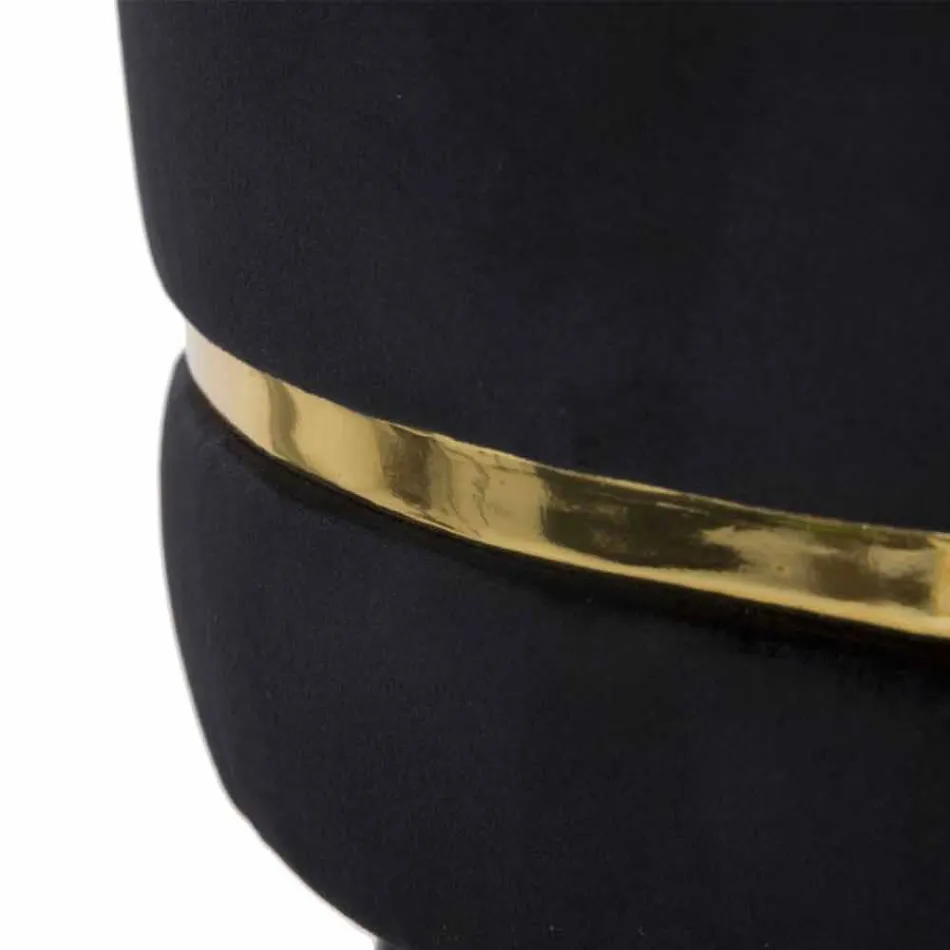 Karrige e rrumbullakët prej druri dhe pëlhurë të dizajnit modern - Rupert Viadurini