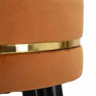 Karrige e rrumbullakët prej druri dhe pëlhurë të dizajnit modern - Rupert Viadurini